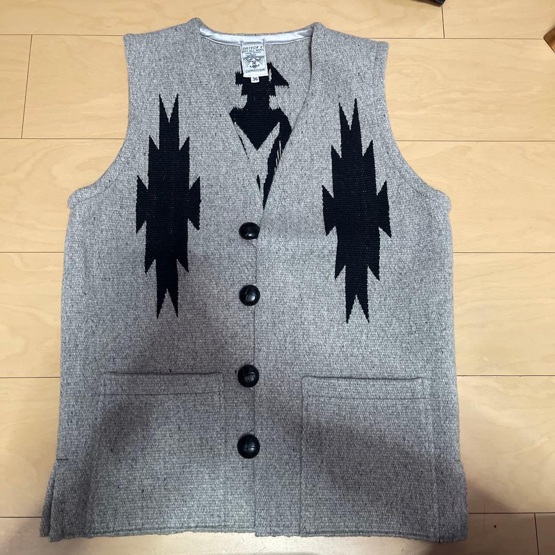 オルテガ チマヨベスト ヘザーグレー 36サイズ 特注デザイン サンダーバード柄