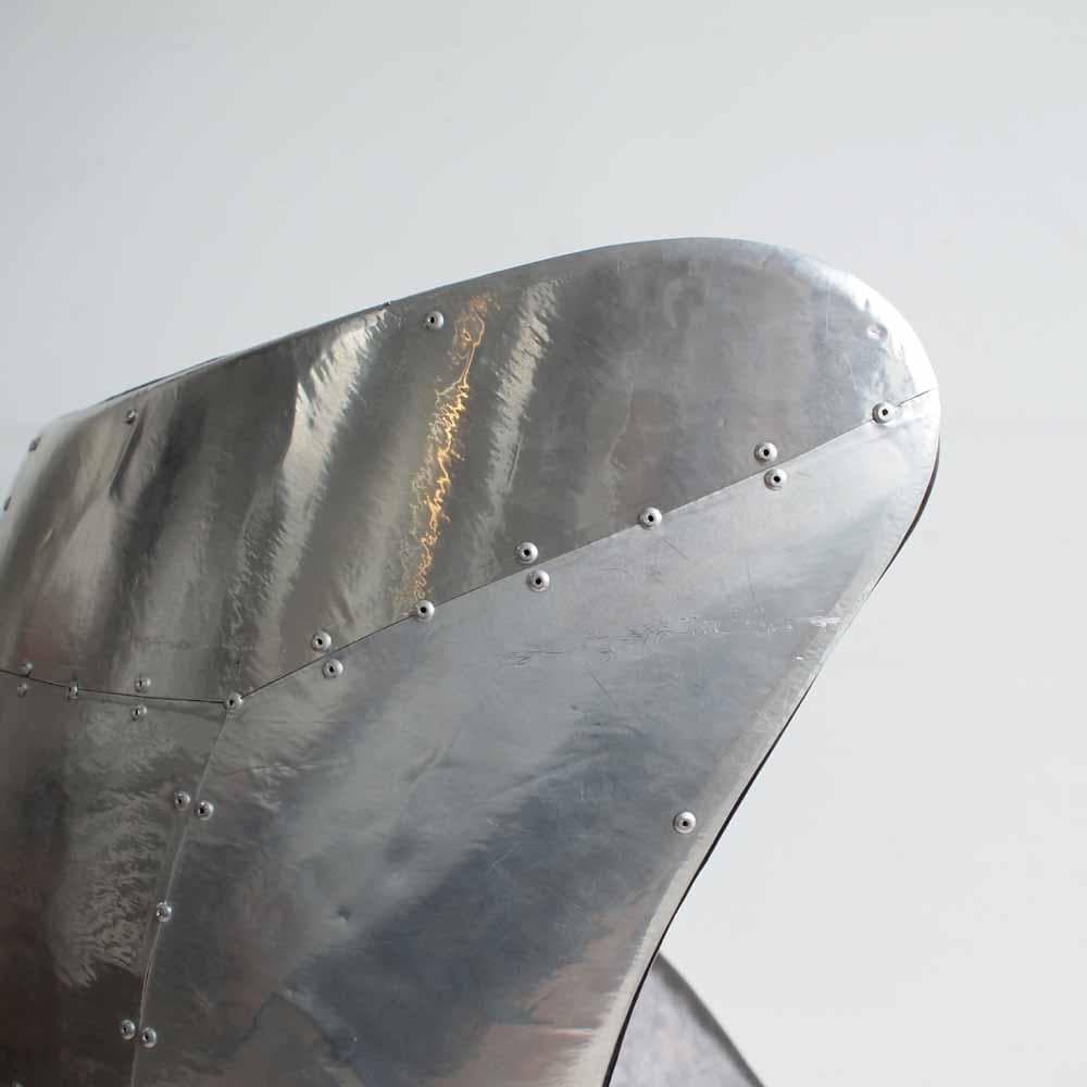 アルミニウムバック エッグチェア リプロダクト 合皮 ZR24268