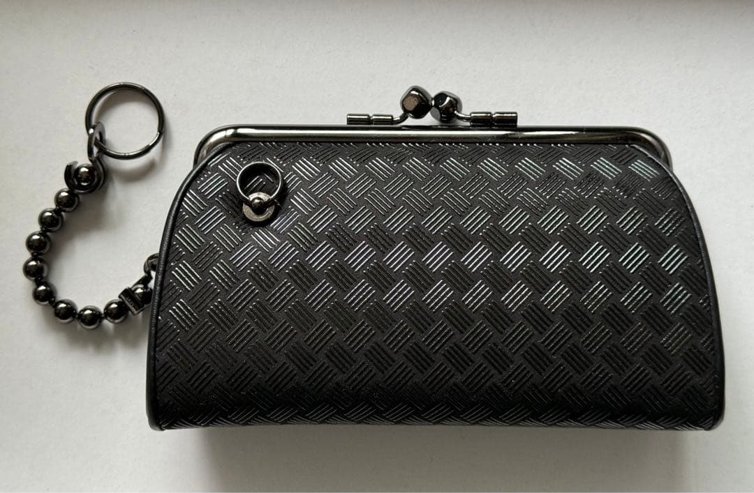 特価JAM  MADEコラボ限定　印傳屋ブラック編み込がま口財布　鹿革