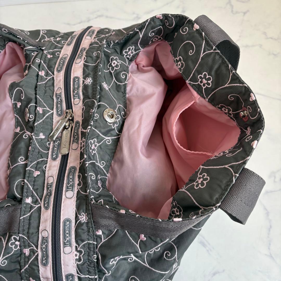 新品 レスポートサック ハワイ限定 グレー ヴァイン ハンドバッグ 刺繍