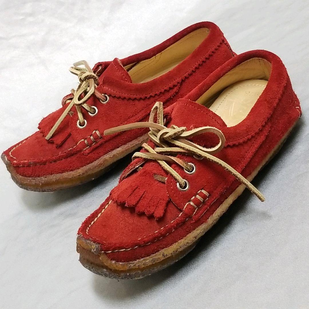 秋冬 ユケテン モカシン クレープソール シューズ 赤 YUKETEN 24