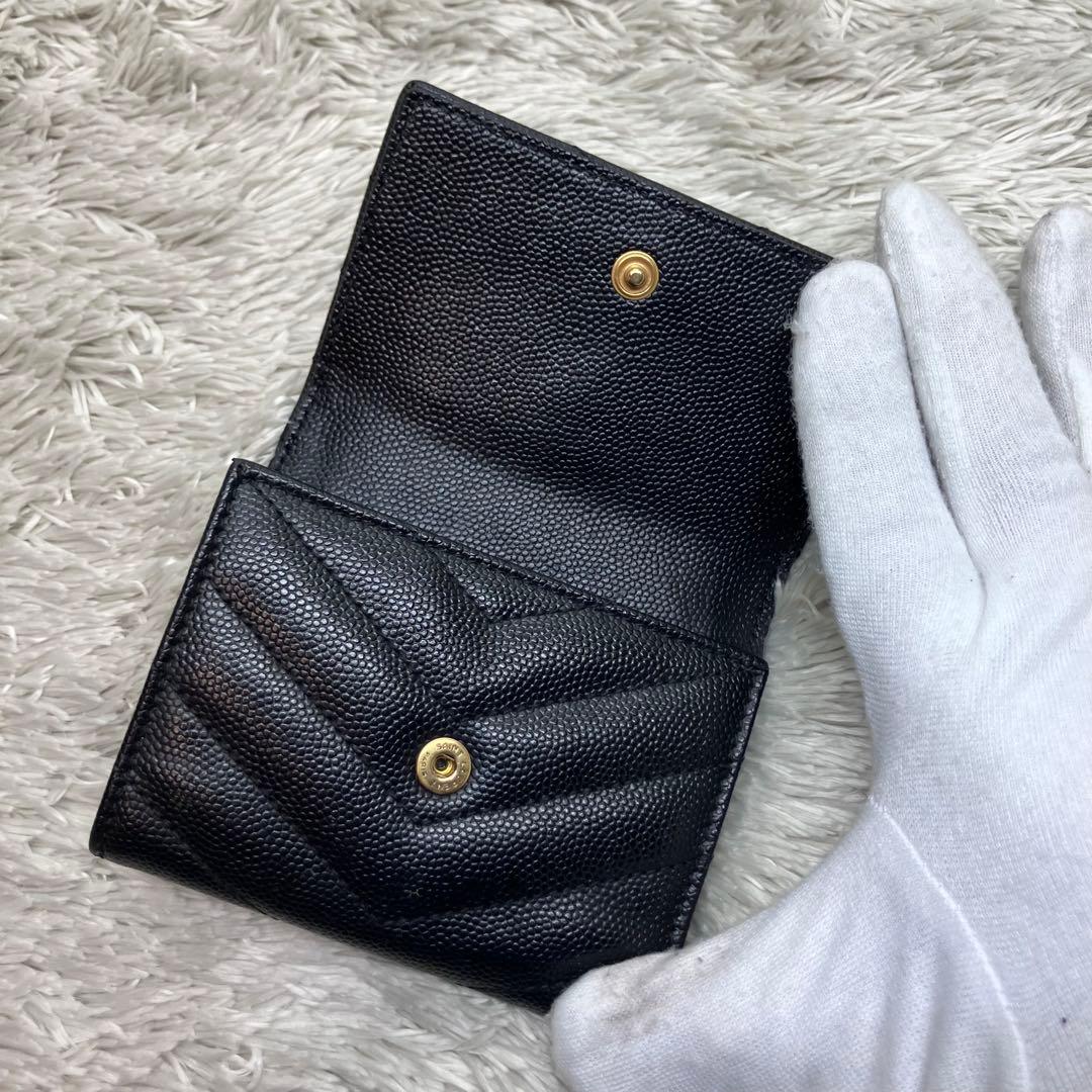 美品✨サンローラン 6連キーケース カサンドラ キャビアスキン キルティング