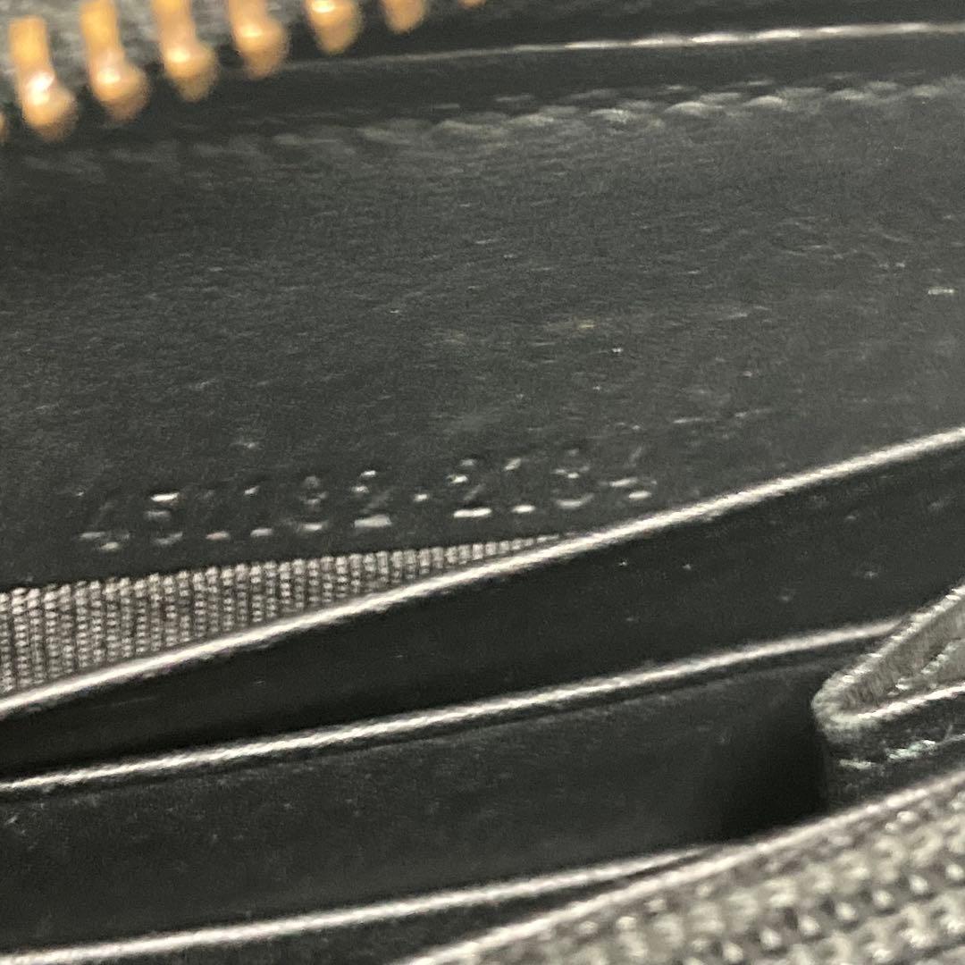 希少ミケーレ期 グッチ 長財布 ラウンドファスナー スネーク レザー ブラック