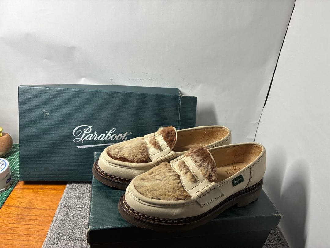 純正箱付 Paraboot ORSAY/GRIFF II 4 ホワイト/ベージュ