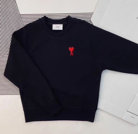 新品 Ami Paris アミパリ ブラック トレーナー　サイズ L