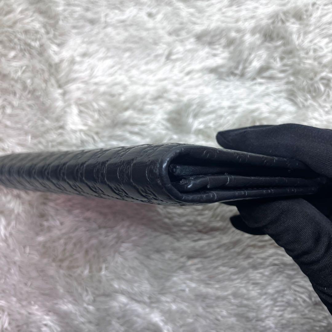 箱付き極美品✨GUCCI マイクロシマ GG柄 ロゴプレート 長財布449396