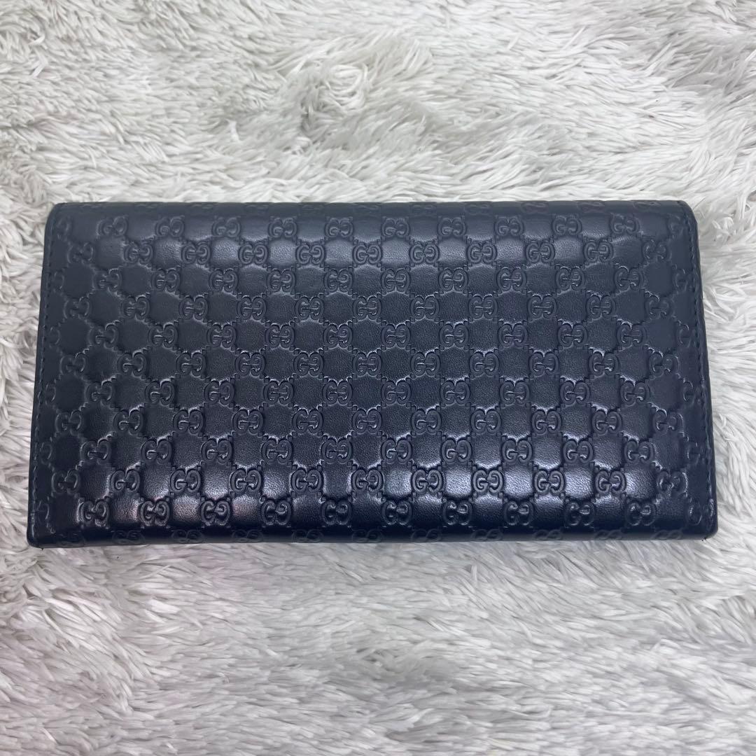 箱付き極美品✨GUCCI マイクロシマ GG柄 ロゴプレート 長財布449396