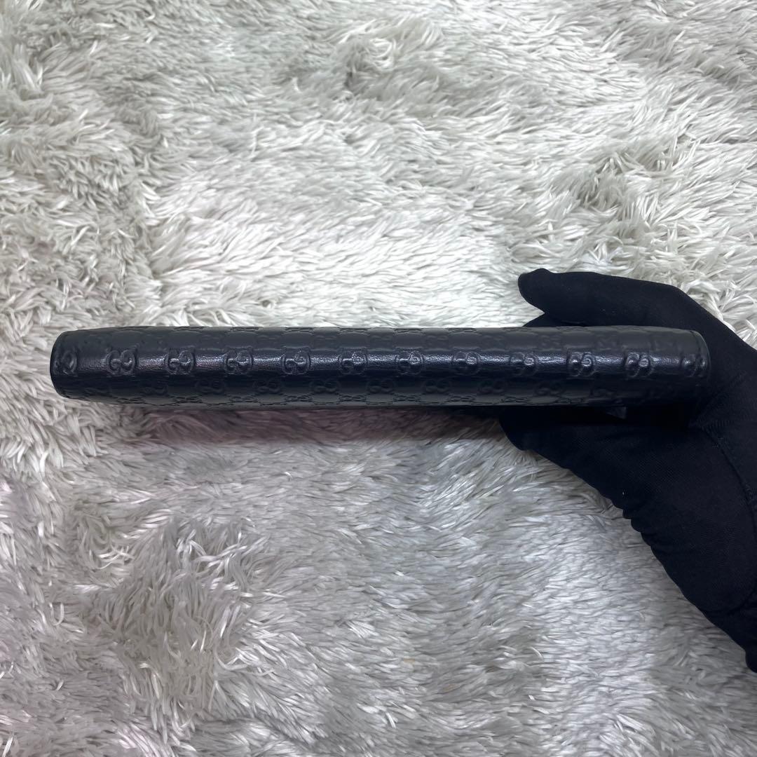 箱付き極美品✨GUCCI マイクロシマ GG柄 ロゴプレート 長財布449396