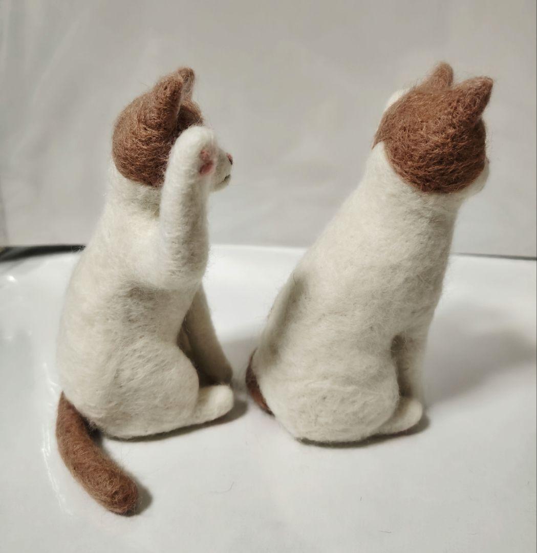 桜羊毛フェルト　猫ちゃん