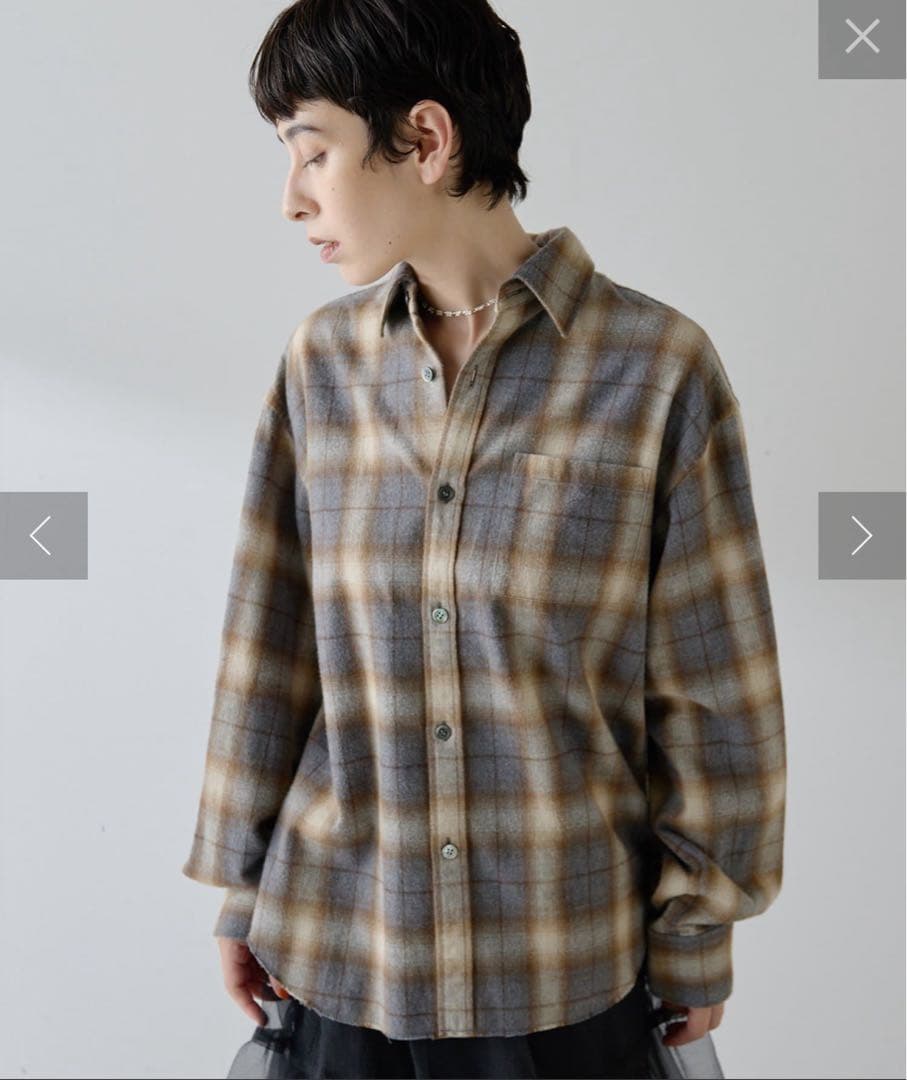 極美品✨️【Whim Gazette】シャギー チェック シャツ サイズフリー