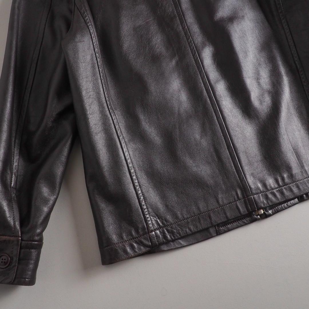 ラルフローレン　羊皮　レザージャケット　ダークブラウン　美品