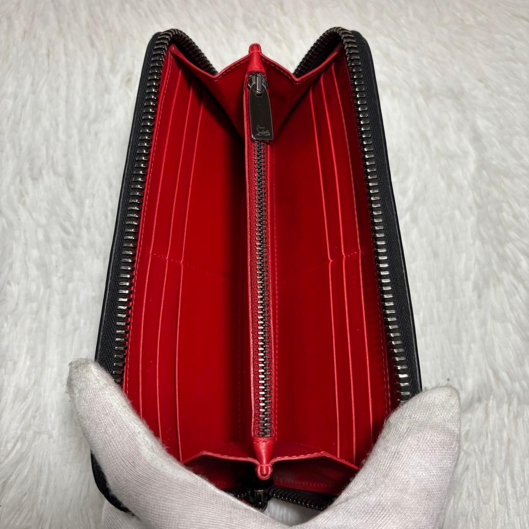 ✨07✨ パネトーネ スタッズ 長財布 レザー ラウンドジップ 革 黒