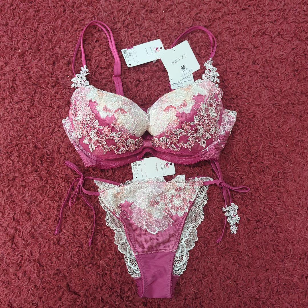 ワコールパルファージュリボンブラ、ショーツF65