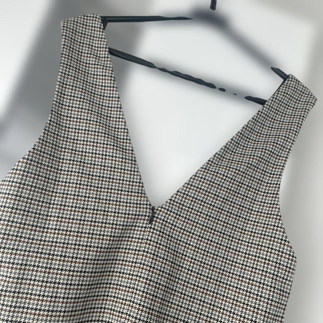 【未使用】23区 ガンクラブ チェックストレッチ ワンピース 千鳥柄 32