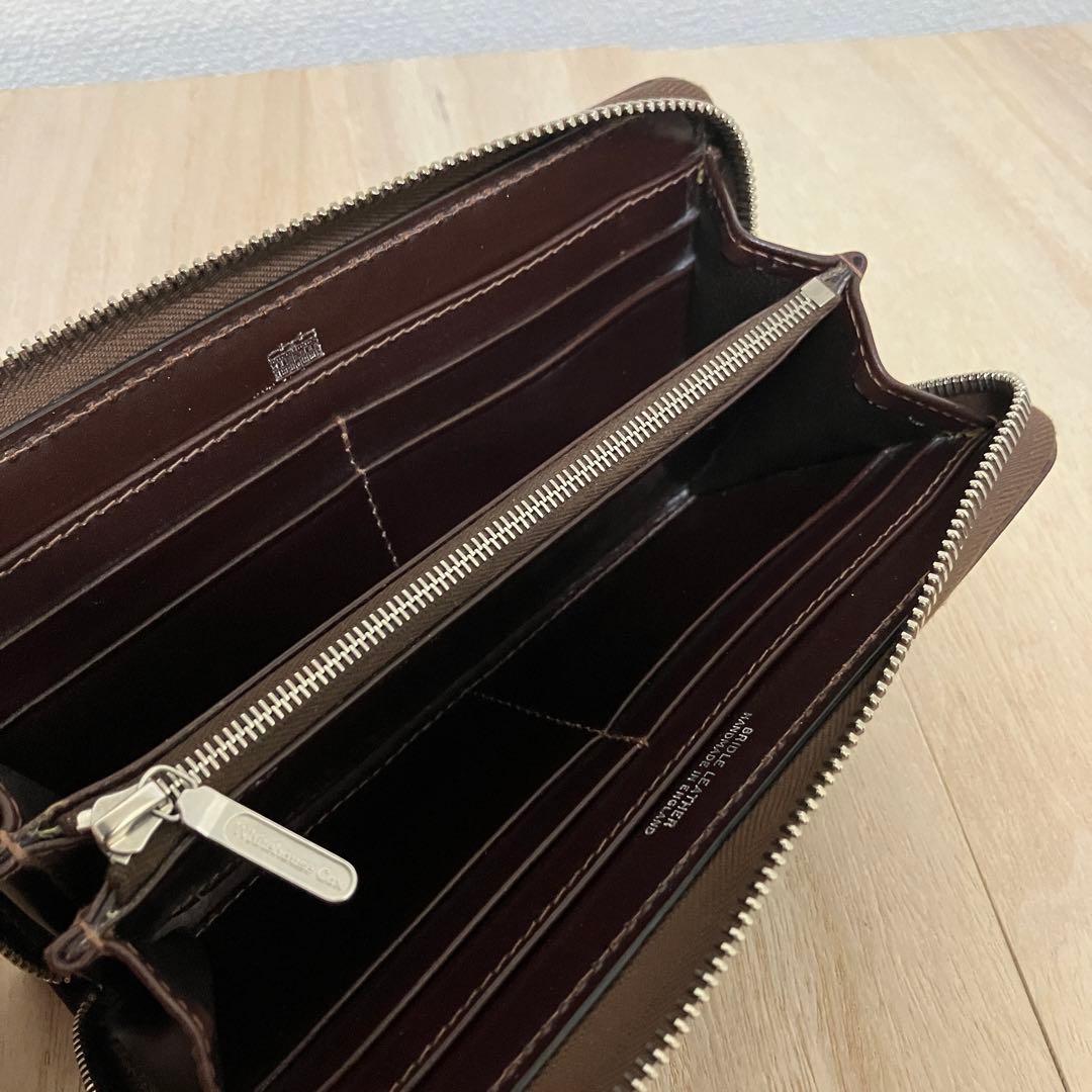 訳あり未使用 ✨ホワイトハウスコックス✨ラウンドジップ✨長財布✨ダークブラウン