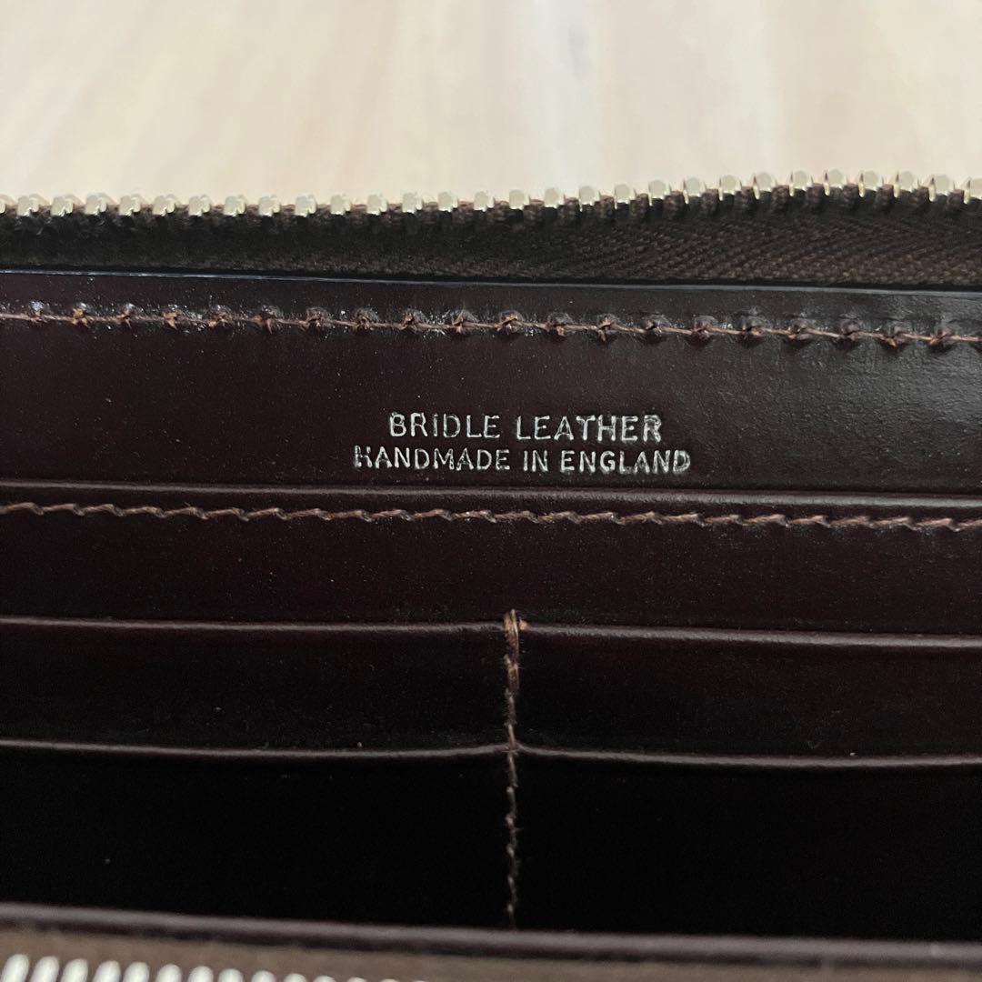 訳あり未使用 ✨ホワイトハウスコックス✨ラウンドジップ✨長財布✨ダークブラウン