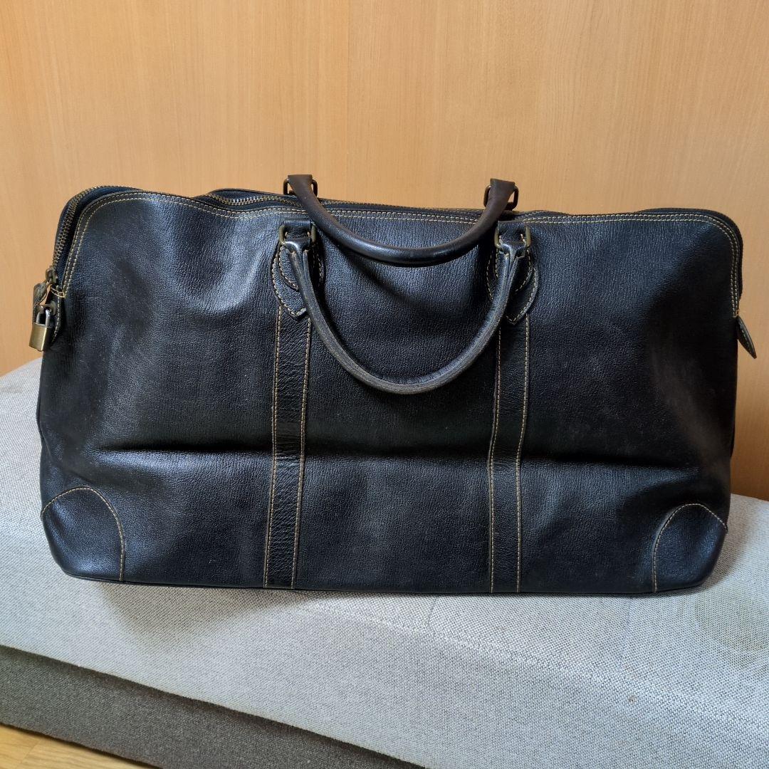 1980年代 コムデギャルソン 鍵付 黒革 旅行カバン トラベル