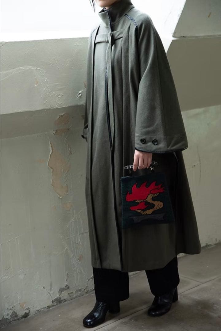 unpis tukifune ハンドバッグ　ニットバッグ　松　盆栽