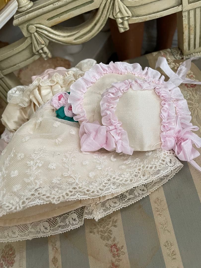 ˚✧₊⁎断捨離SALE⁎⁺˳✧༚ ♡シルク ドールドレス & ボネ♡ビスクドール