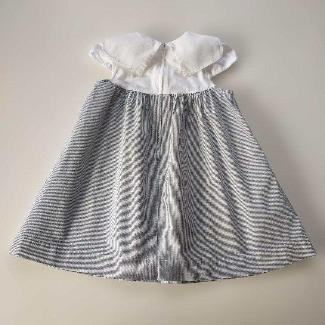 美品★2024SS★90cm familiar セーラー衿半袖ワンピース