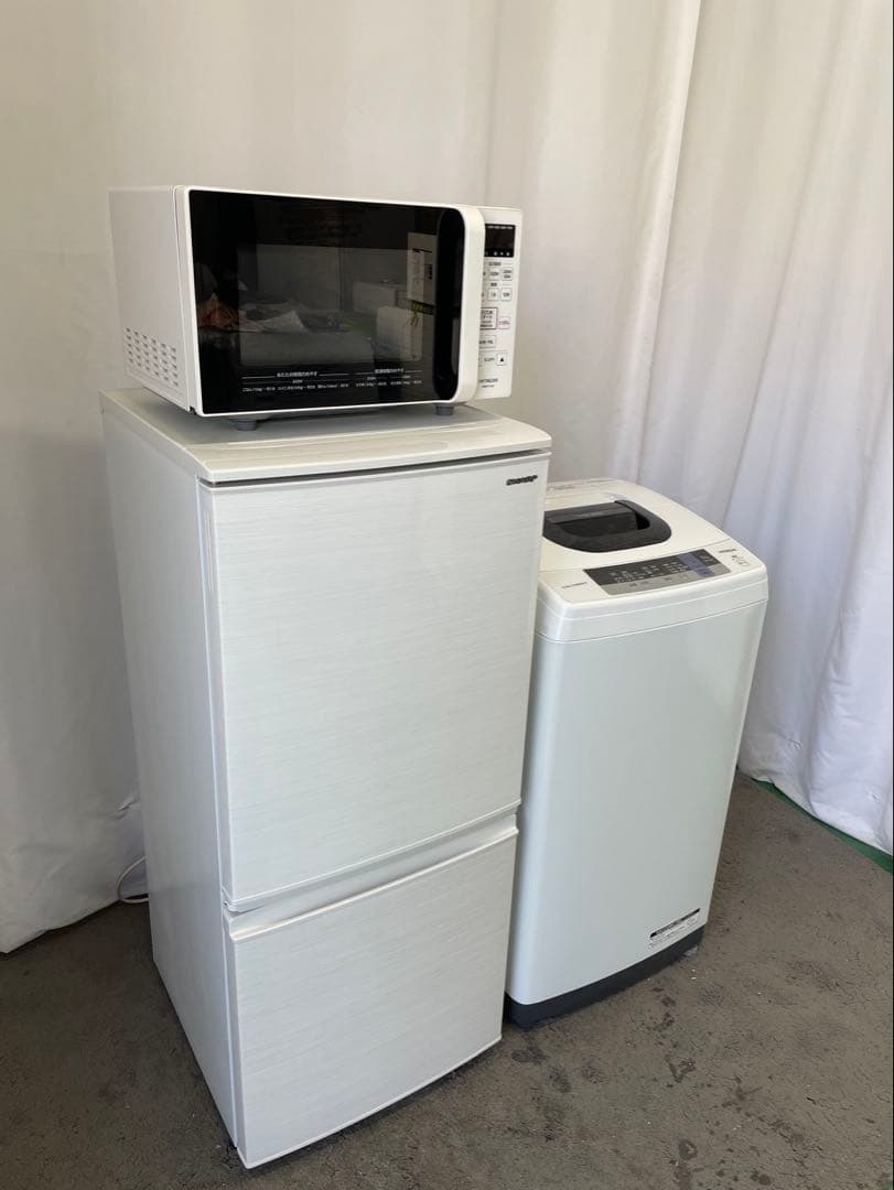 435　一人暮らしセット　冷蔵庫　洗濯機　電子レンジ　日立　設置無料　安い　中古