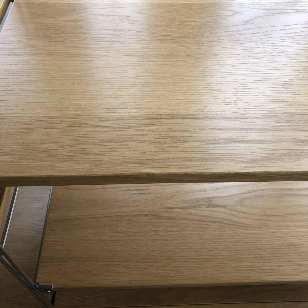 オクユキ！　無印良品 ステンレスユニットシェルフ・オーク材・引出し付