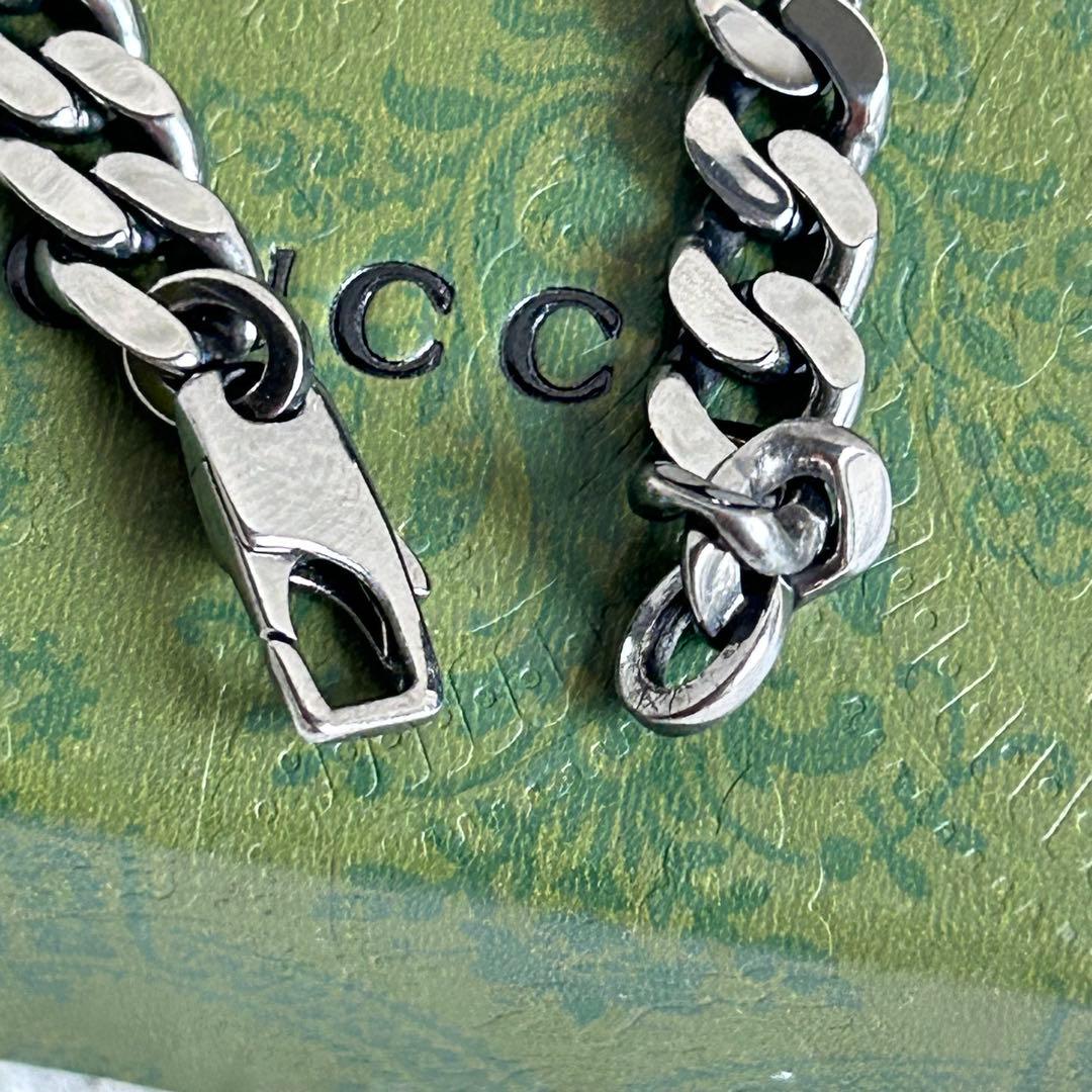 美品✨GUCCI グッチ チェーンブレスレット 喜平 Gロゴプレート SV925