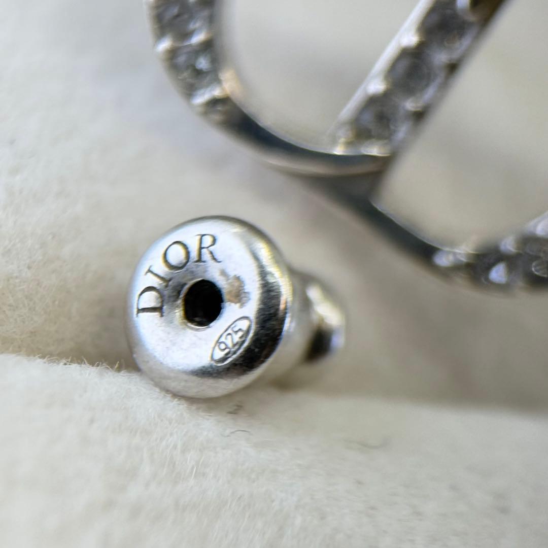 【美品】ディオール　CD ラインストーン　スタッド　ピアス　Ag925