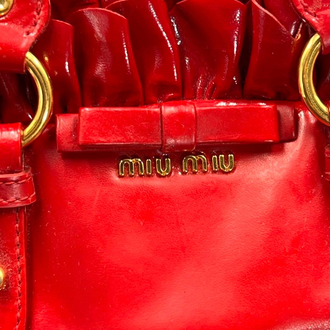 【美品】Miu Miu 2WAY Vitello Lux Y2K バッグ 赤