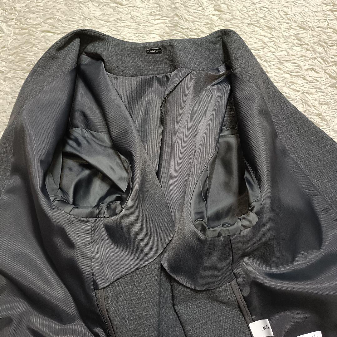 【美品】ミラオーウェン リネンライク ノーカラージャケット パンツスーツ