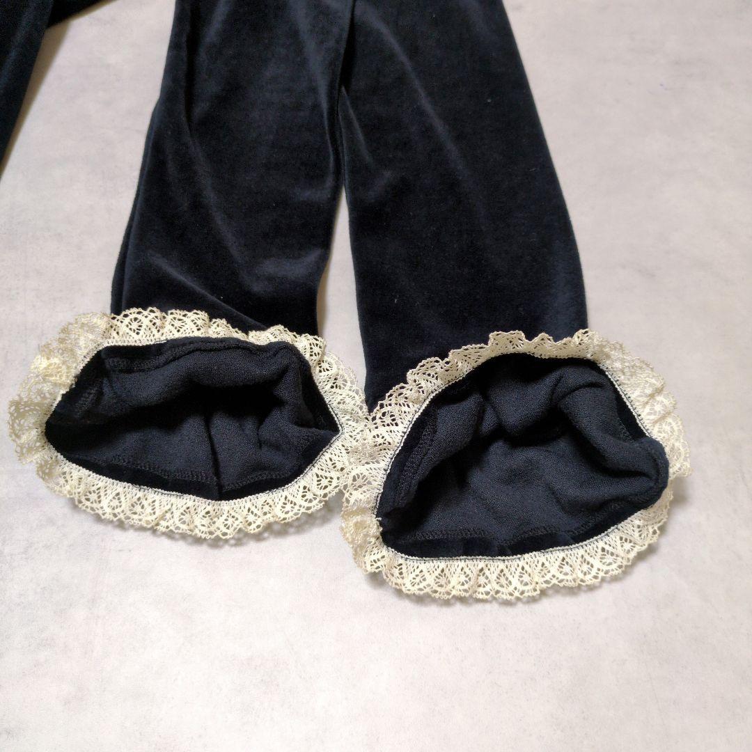 Emily Temple✨️ベロア黒レースワンピ 上品クラシカ ル 大人可愛い♡