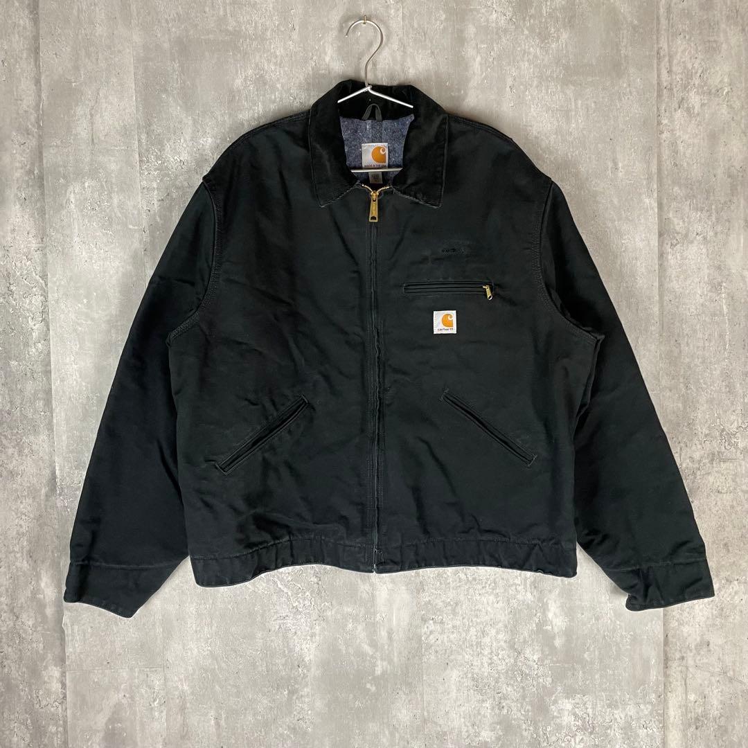 【USA製】Carharttカーハート デトロイトジャケット 希少ブラック レア