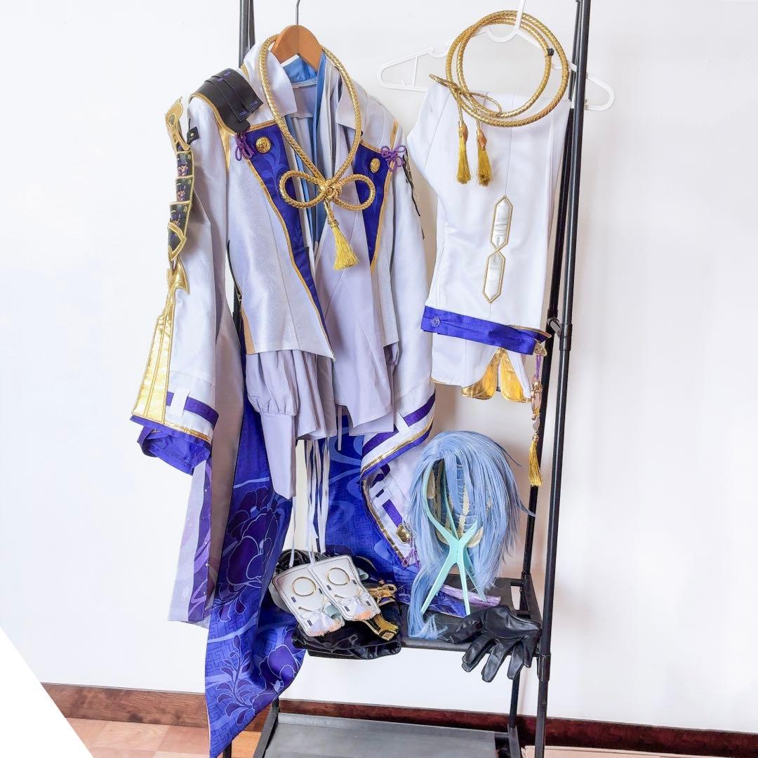 原神　稲妻　神里綾人　コスプレ　衣装　ウィッグ付き　五次元　基萌