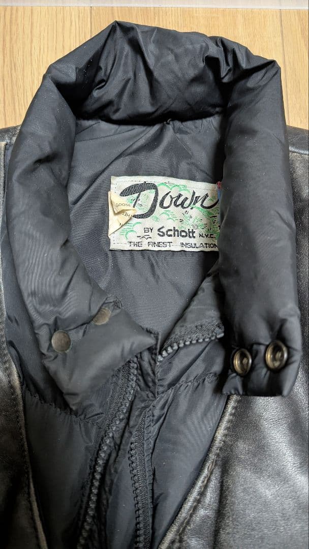 Schott レザー×ダウン 2WAY ジャケット サイズ42