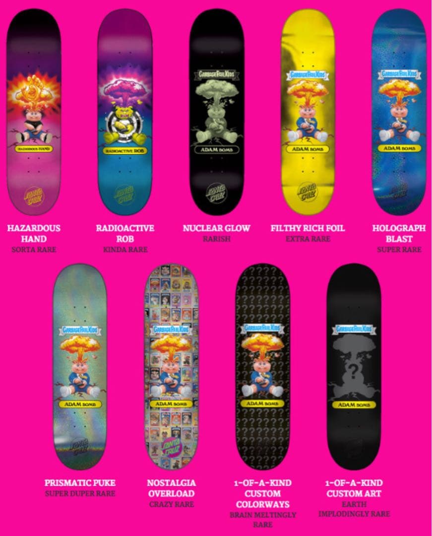 サンタクルーズ コラボ 限定 デッキ スケートボード ガベージペイルキッズ