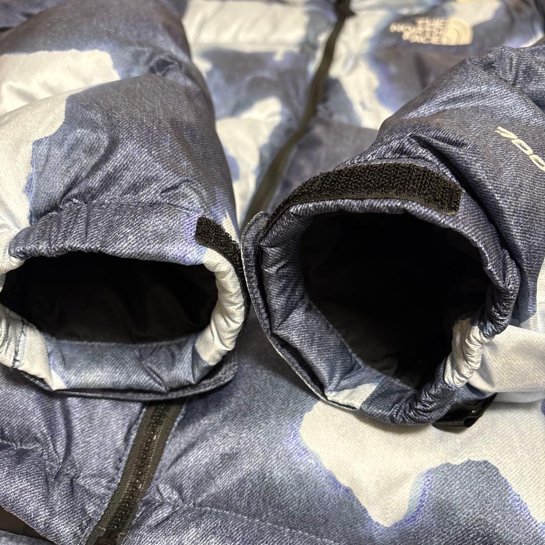 【North Face×Supreme】コラボ　ブリーチ加工ダウンジャケット　M