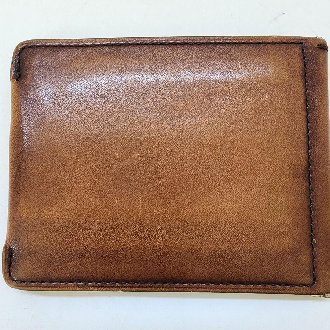 【良品】ベルルッティ カリグラフィ マネークリップ 折り財布 ブラウン系 レザー