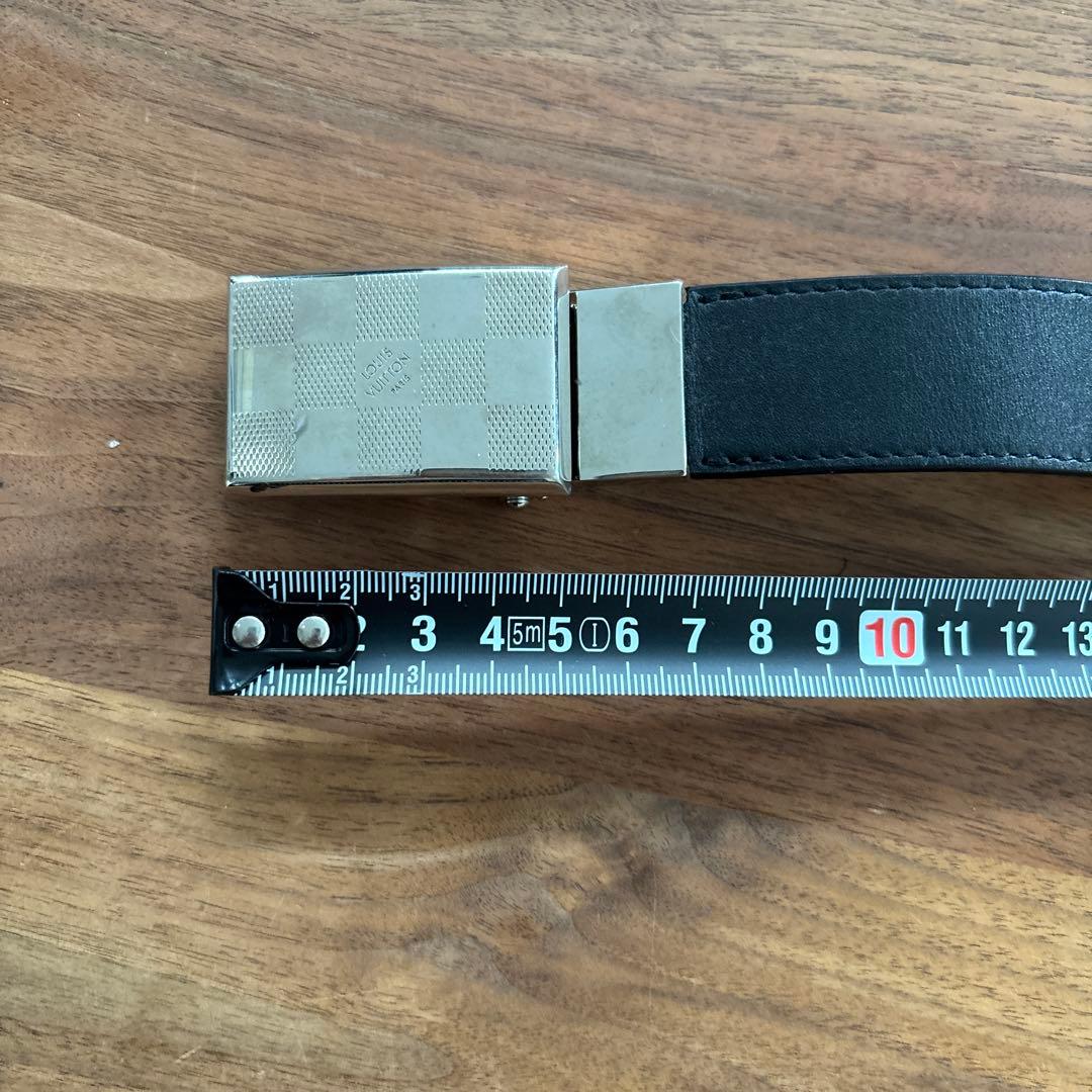 ルイヴィトン☆レザー ベルト チェッカーパターン バックル