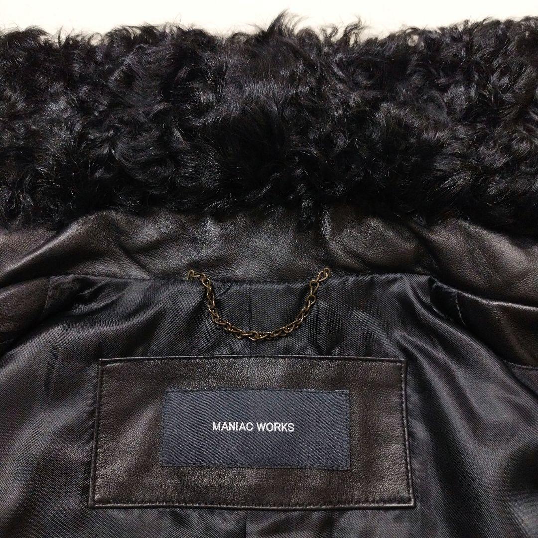 MANIAC WORKS　リアルファーラムレザーライダースジャケット　黒　M