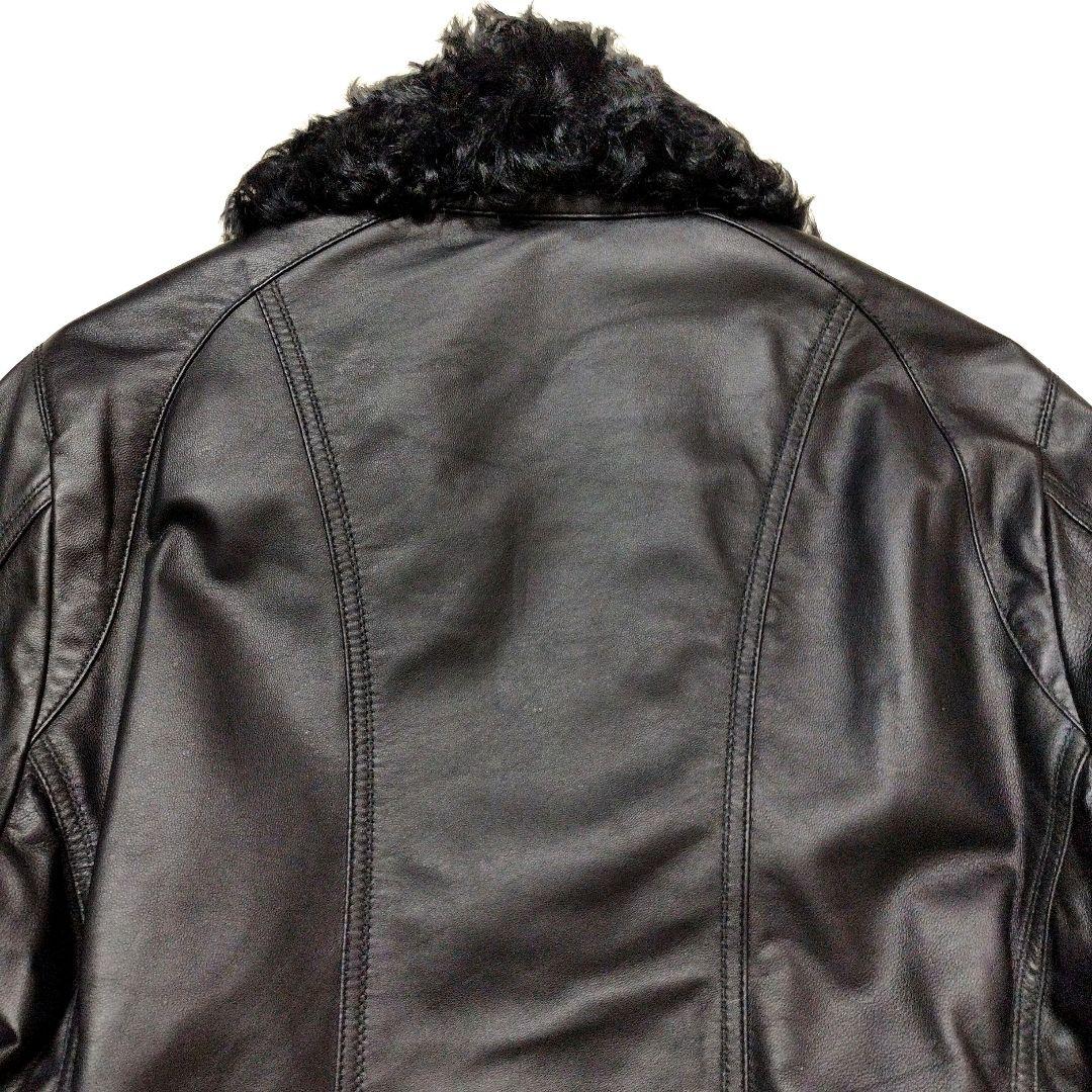 MANIAC WORKS　リアルファーラムレザーライダースジャケット　黒　M