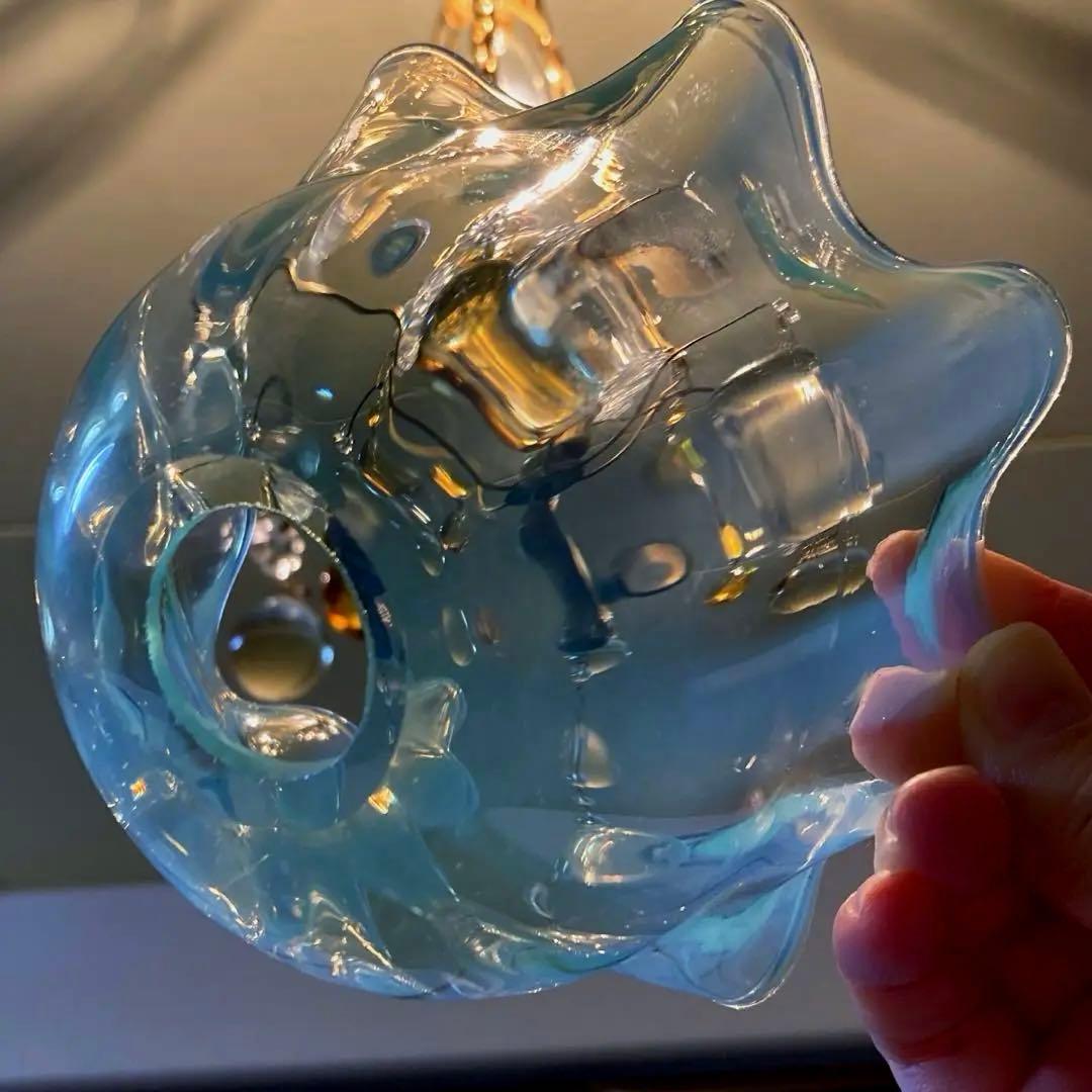 （専用）ブルーウラン　ランプスタンド　アンティークガラス　イギリス