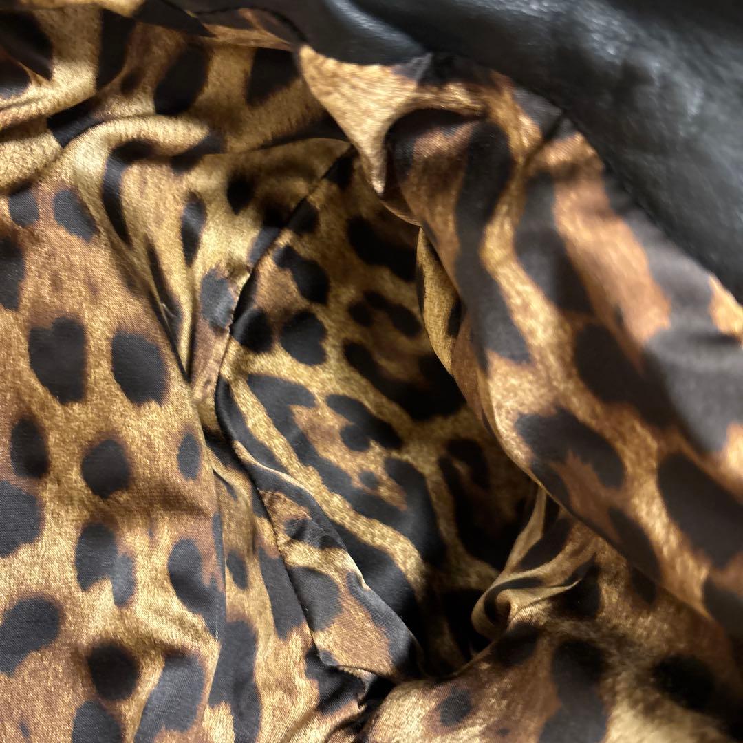 激レア⭐️dolce&gabbana ラムレザー シングルライダース　レオパード