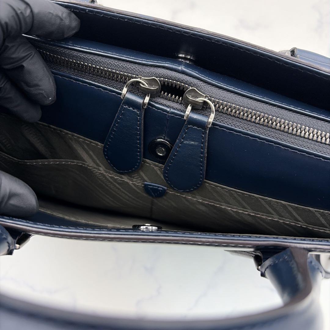 【良品】FUJITAKA フジタカ 本革 ビジネスバッグ B4 2way 紺