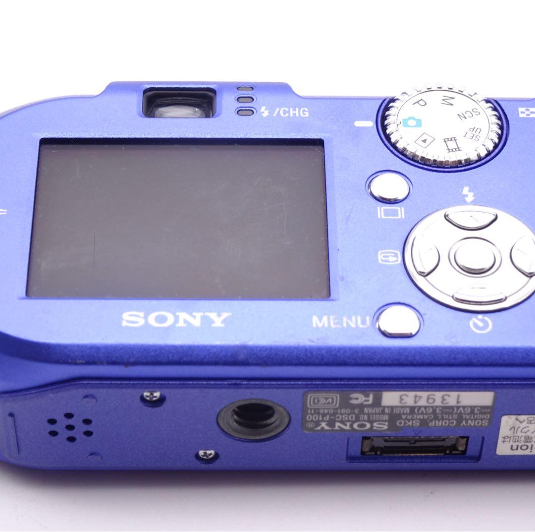【完動美品】 SONY Cyber-shot dsc-p100 ブルー コンデジ