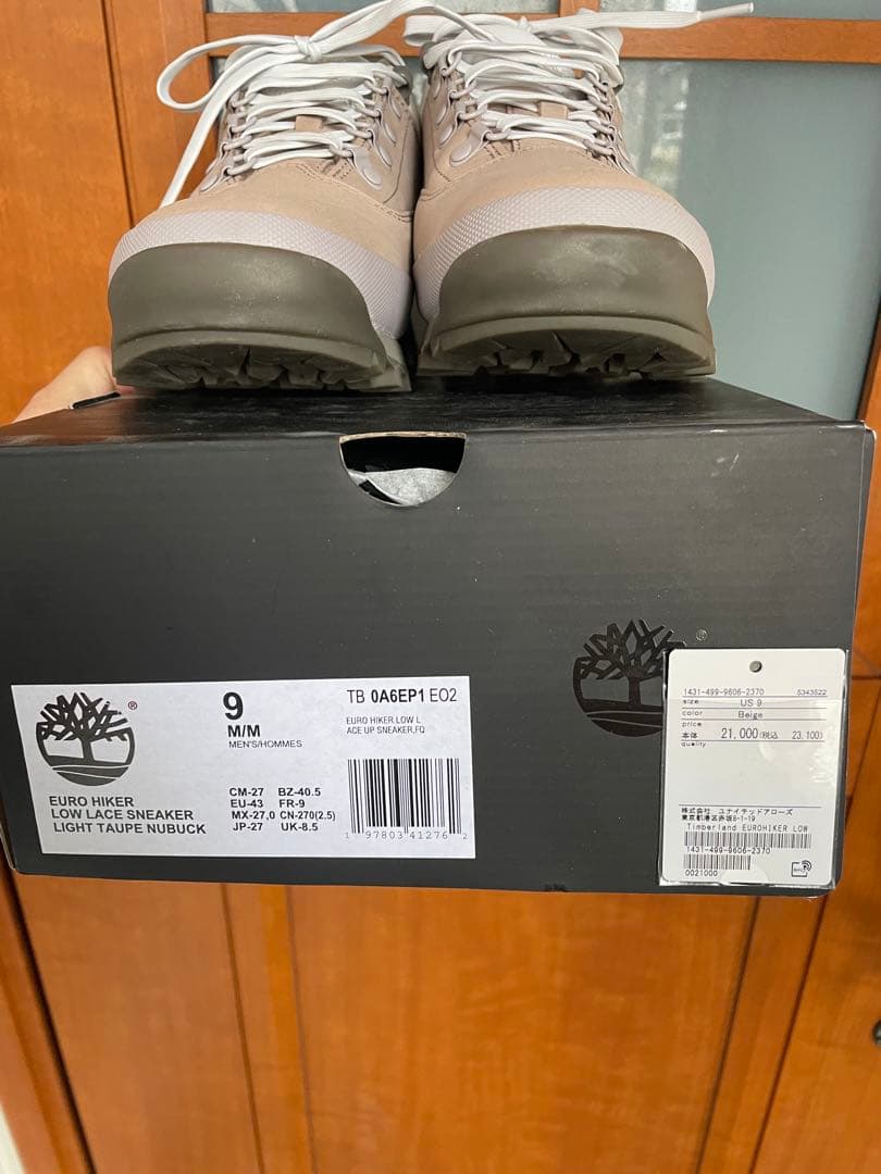 【美品】着用１回Timberlad ユーロハイカーlow us9 27cm