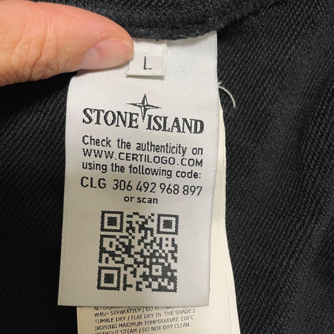 STONE  コットン　クルーネック　トレーナー　ブラック　Lサイズ