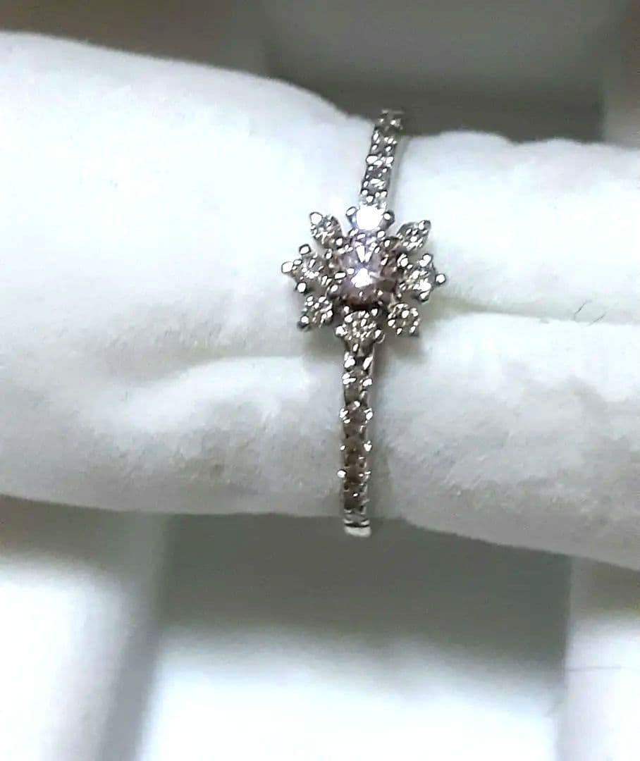 ピンクダイヤフラワーモチーフリング 15号サイズ