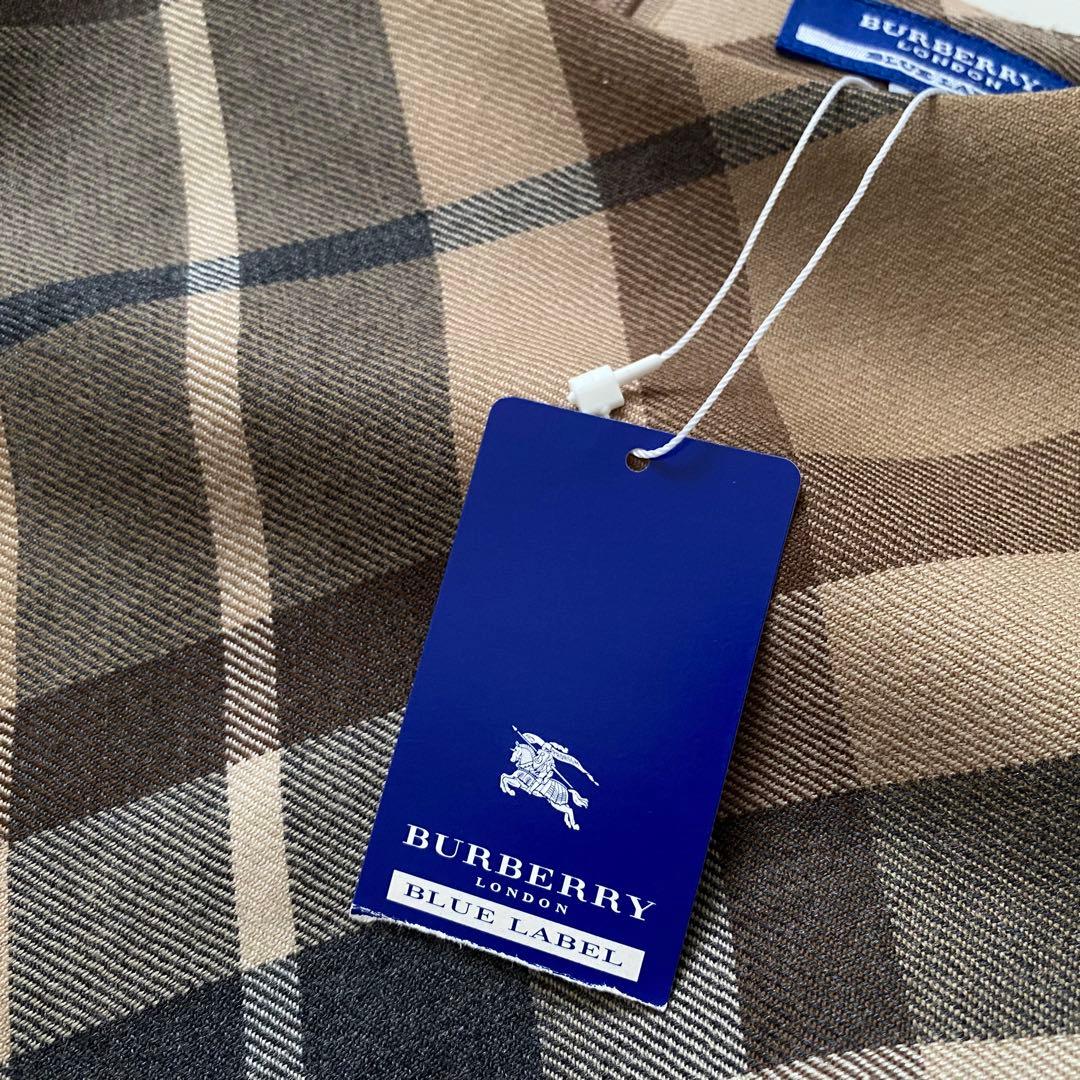 未使用品 バーバリーブルーレーベル ノバチェック ワンピース 36 ロゴプレート