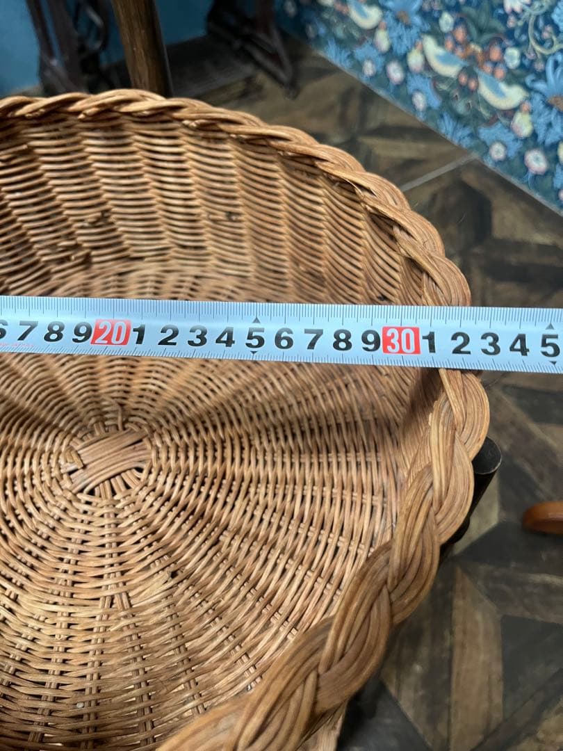 はるなな＊籐 ラタン 2段 バスケット かご インテリア 昭和レトロ