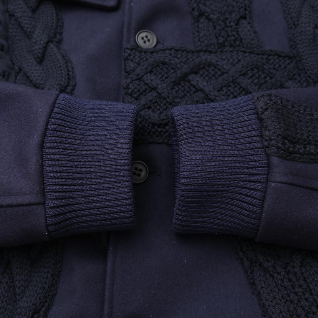 FENDI 16AW 国内正規品 ニット切替 カシミヤ混ウールブルゾン 46